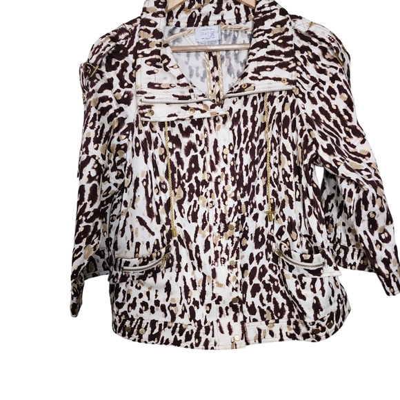 Just B leopard animal print jacket 80's style classy leopard print large y2k - Picture 2 of 15